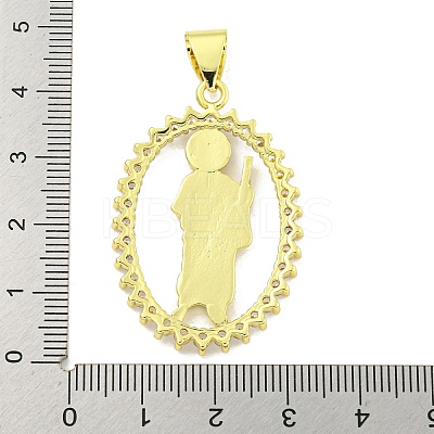 Rack Plating Brass Micro Pave Clear Cubic Zirconia Pendants KK-B091-21G-05-1