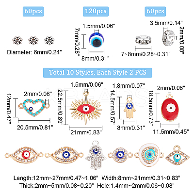 Evil Eye Jewelry Making Finding Kit DIY-PH0008-36-1