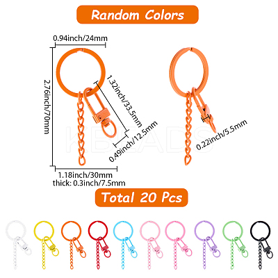 20Pcs Spray Painted Eco-Friendly Alloy Swivel Snap Hook Clasps FIND-SC0017-11-1