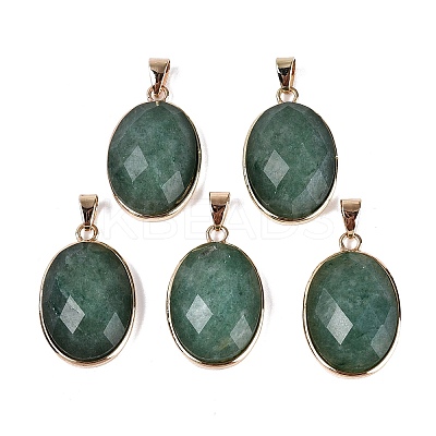Natural Green Aventurine Pendants G-Q606-92G-04-1