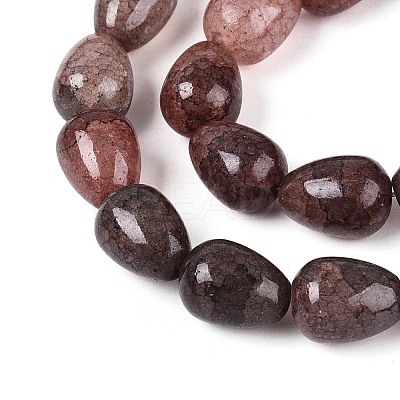 Baking Paint Crackle Glass Beads Strands DGLA-N019-03A-13-1