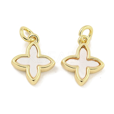 Brass with Sea Shell Charms X-KK-Q820-15G-1