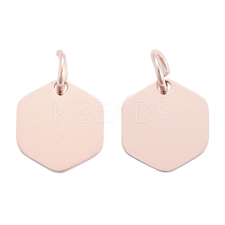 Ion Plating(IP) 304 Stainless Steel Stamping Blank Tag Charms LS-STAS-I311-24RG-1