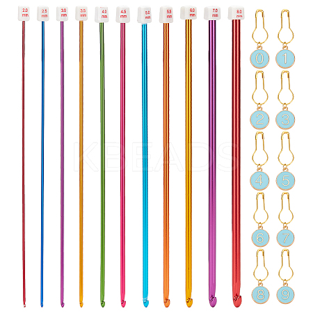 1 Set Aluminum Tunisian Crochet Hooks DIY-NB0010-84-1