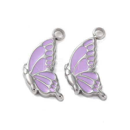 304 Stainless Steel with Enamel Charms STAS-L022-400P-02-1