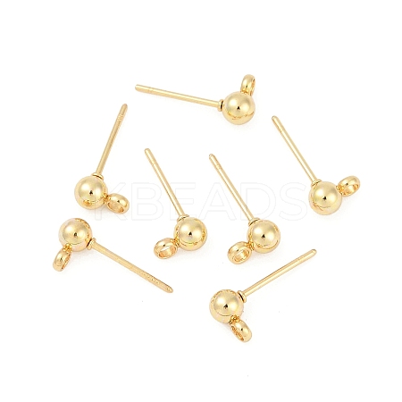 304 Stainless Steel Ball Post Stud Earring Findings X-STAS-Z035-01G-H-1