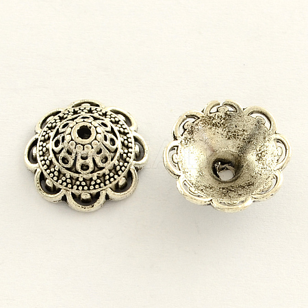 Tibetan Style Zinc Alloy Flower Bead Caps X-TIBE-Q033-36-1