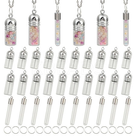 30Pcs 4 Styles Glass Bottle Pendants GLAA-YW0004-23-1