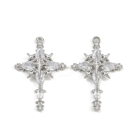Brass Micro Pave Cubic Zirconia Pendants KK-K407-21P-1