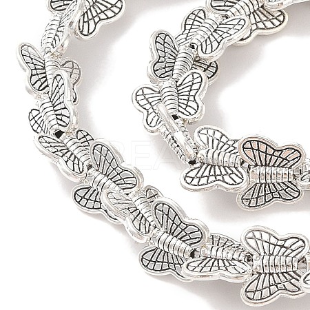 Tibetan Style Butterfly Alloy Bead Strands TIBEB-O007-07-RS-1