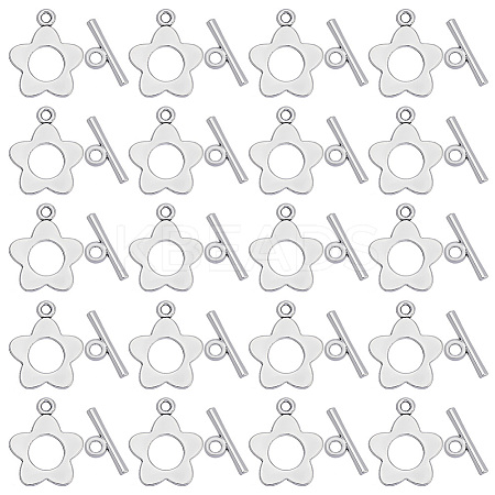 100Pcs Flower Tibetan Style Alloy Toggle Clasps FIND-SC0008-10-1