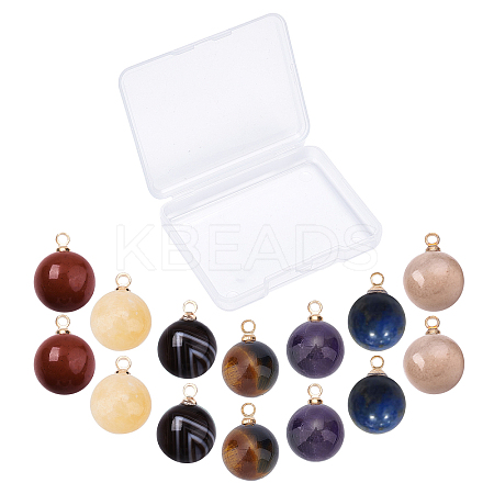 SUNNYCLUE 14Pcs 7 Style Natural Gemstone Charms G-SC0001-50-1