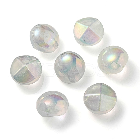 UV Plating Luminous Transparent Acrylic Beads OACR-P010-05B-1