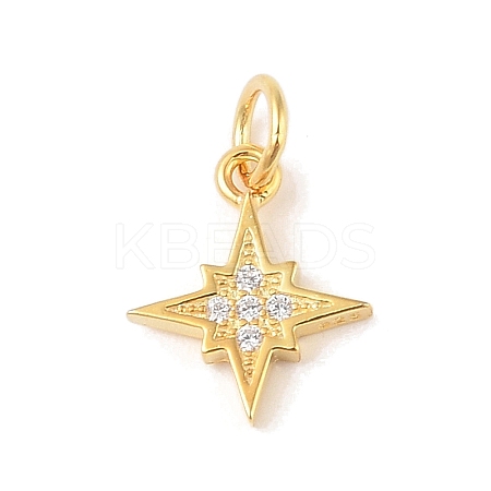 925 Sterling Silver Pave Clear Cubic Zirconia Star Charms STER-K181-01A-G-1
