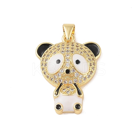 Brass Micro Pave Cubic Zirconia Pendants KK-E111-42G-02-1
