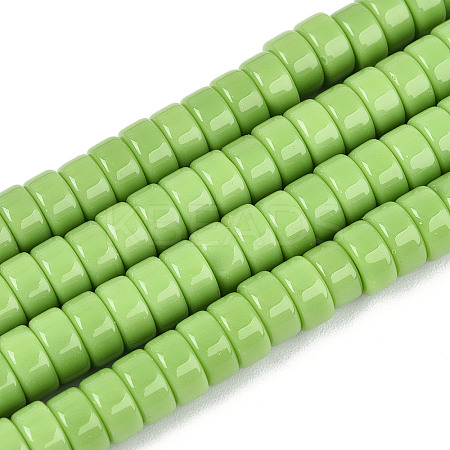 Opaque Solid Color Glass Beads Strands GLAA-N026-3x6mm-07-1