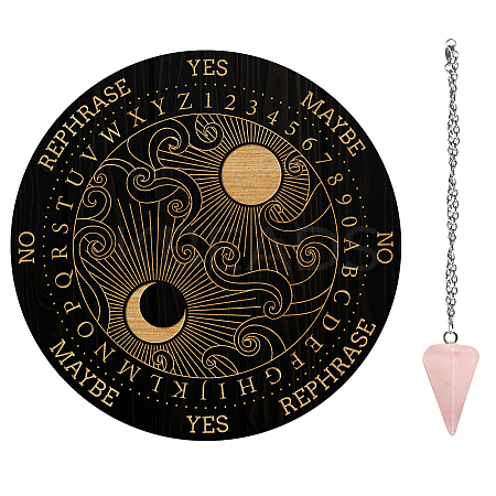 AHADEMAKER 1Pc Cone/Spike/Pendulum Natural Rose Quartz Stone Pendants DIY-GA0004-32I-1