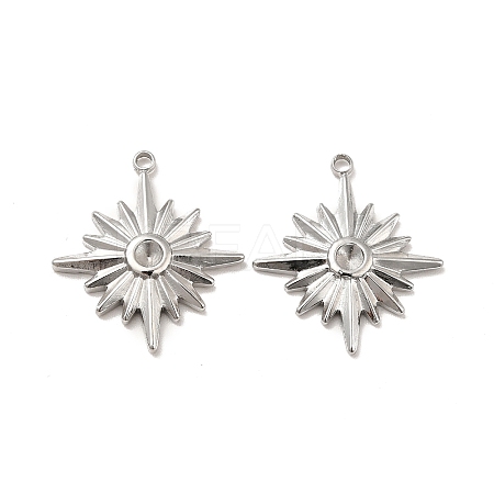 Non-Tarnish 304 Stainless Steel Pendant Rhinestone Settings STAS-I197-013P-1