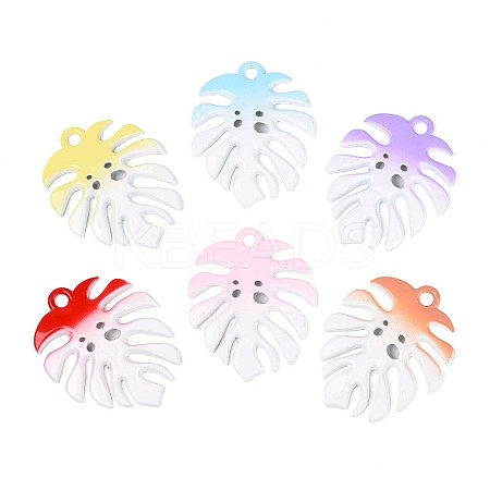 Spray Painted Alloy Big Pendants PALLOY-T092-79M-1