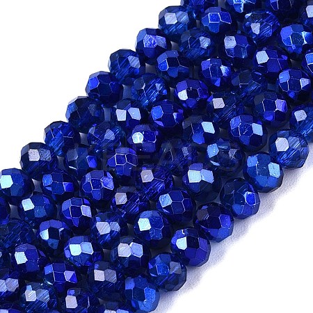 Transparent Electroplate Glass Beads Strands EGLA-Q131-01A-01-1