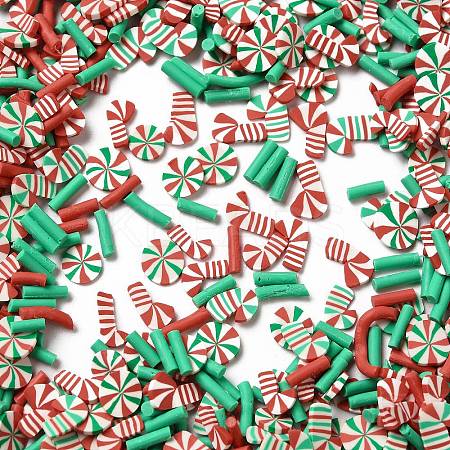 Christmas Theme Handmade Polymer Clay Sprinkles Mix X-CLAY-F005-03-1