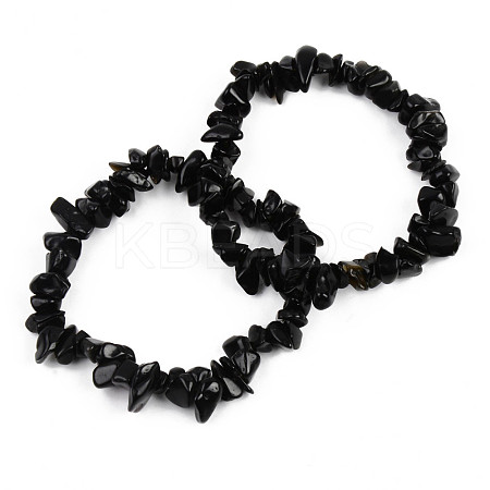 Unisex Chip Glass Beaded Stretch Bracelets BJEW-S143-59-1