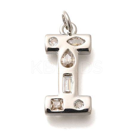 Brass Micro Pave Clear Cubic Zirconia Pendants KK-G521-01P-I-1