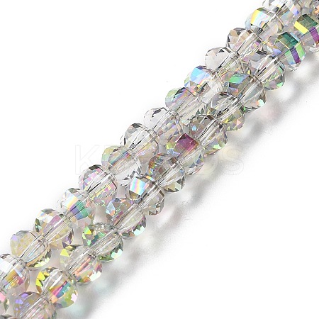 Transparent Electroplate Glass Beads Strands GLAA-Q099-H01-08-1
