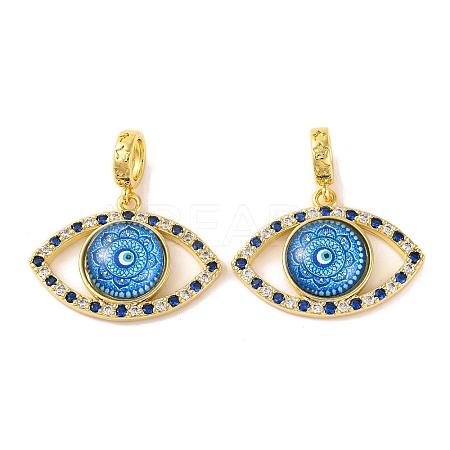 Rack Plating Brass Micro Pave Cubic Zirconia Pendant KK-H486-20G-03-1