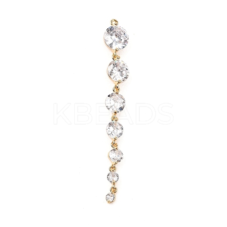 Brass Micro Pave Cubic Zirconia Pendants KK-F901-04C-G-1