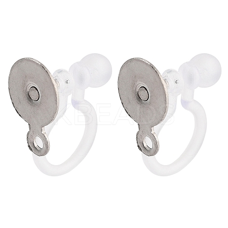 Non-Tarnish 304 Stainless Steel Clip-on Earrings Findings STAS-B072-14P-1