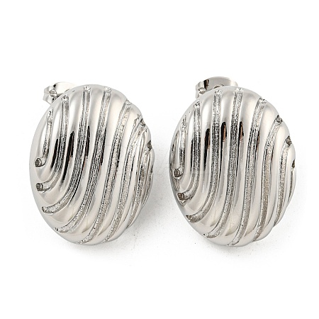 Rack Plating Brass Stud Earrings EJEW-M247-21P-1