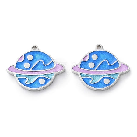 304 Stainless Steel Enamel Pendants STAS-M102-22P-04-1