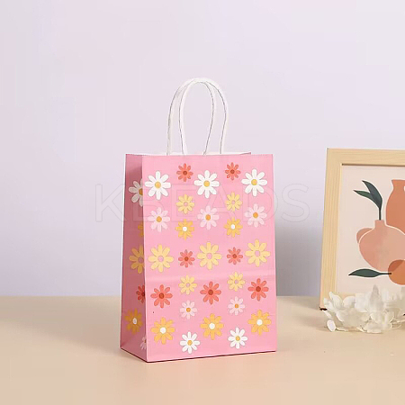 Rectangle with Sunflower Pattern Paper Gift Bags CARB-L012-01B-1