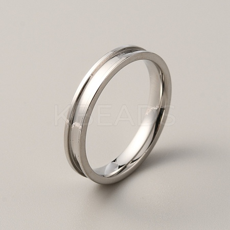 201 Stainless Steel Grooved Finger Ring for Men Women RJEW-WH0009-04F-P-1