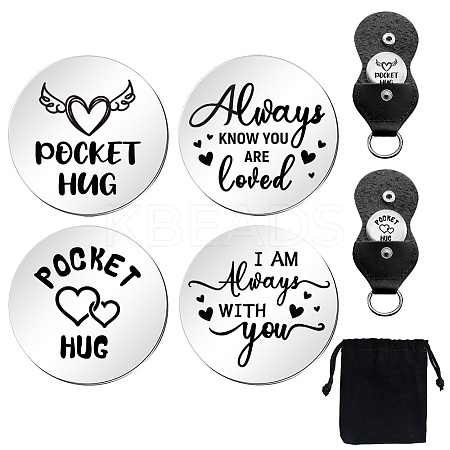 Heart Double-Sided Engraved Stainless Steel Commemorative Decision Maker Coin Set AJEW-GL0002-01C-1