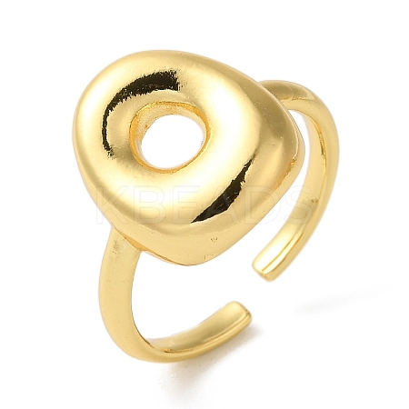 Initials Brass Open Cuff Ring for Women RJEW-N046-02O-G-1