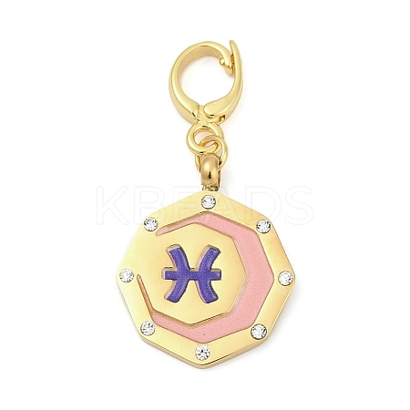 304 Stainless Steel Enamel Pendant Decoration STAS-S168-01G-12-1