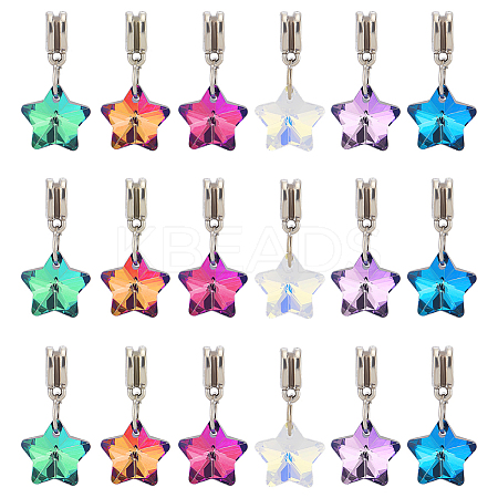 30Pcs 6 Colors Glass European Dangle Charms PALLOY-PH01826-1