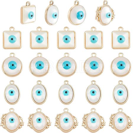 32Pcs 4 Style Rack Plating Alloy Enamel Pendants FIND-FH0004-13-1