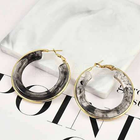 304 Stainless Steel Hoop Earrings For Women EJEW-B113-02G-02-1