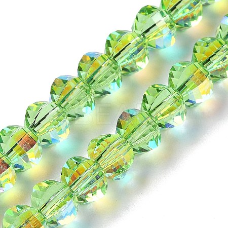 Transparent Electroplate Glass Beads Strands GLAA-Q099-C01-10-1-1