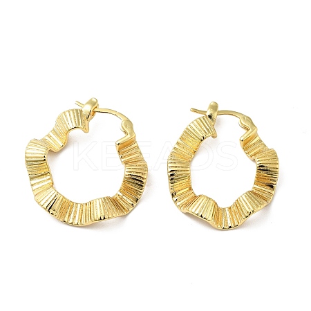 Brass Twist Wave Hoop Earrings for Women EJEW-A079-03G-1