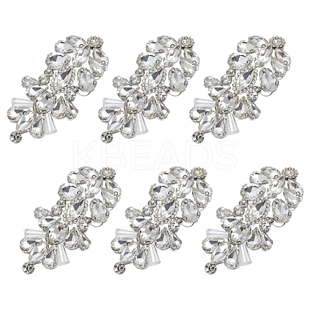 6Pcs Glass and Alloy DIY Clothing Accessories DIY-FG0008-13A-1