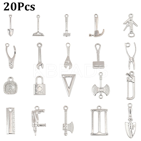 20Pcs 20 Style Rack Plating Alloy Pendants FIND-YW0007-52-1