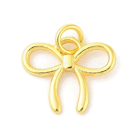 925 Sterling Silver Bowknot Charms with Jump Rings & 925 Stamp STER-P059-02A-G-1
