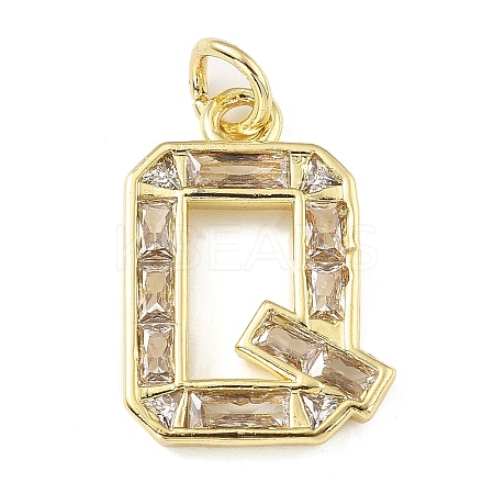 Brass Micro Pave Cubic Zirconia Pendants KK-V014-01G-17-1