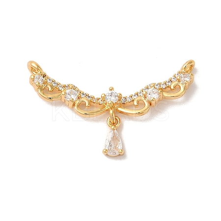 Brass Micro Pave Clear Cubic Zirconia Pendants KK-M294-21G-1