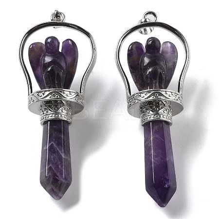 Natural Amethyst Pointed Big Pendants KK-H491-01P-04-1