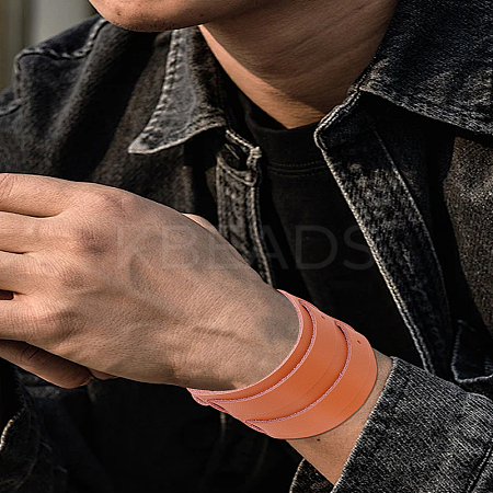 1Pc Trendy Retro Unisex Punk Rock Style Wide Leather Cord Wristband Bracelets BJEW-LP0002-58B-1